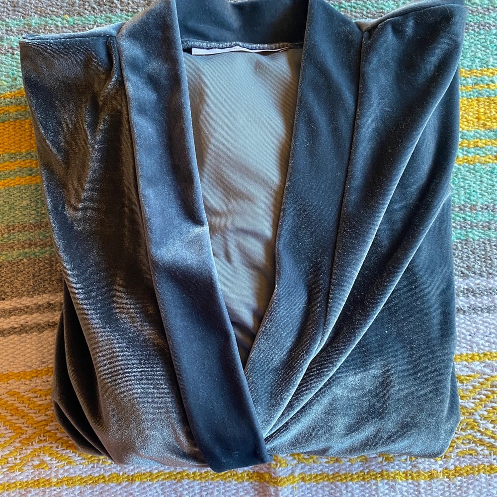 Gray/Blue Velvet Robe (Etsy) | Like New